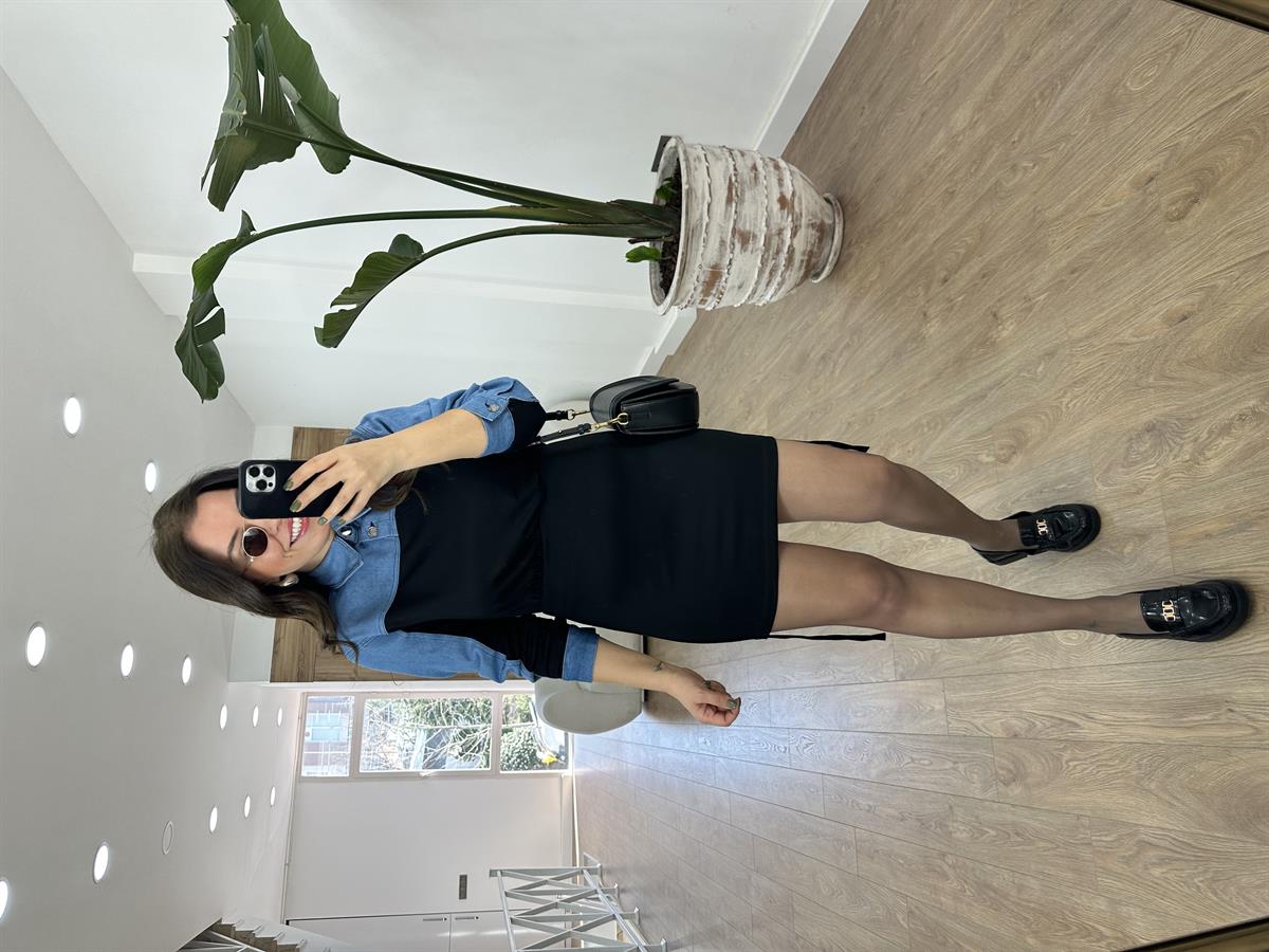 Kot Garnili Büzgülü Elbise