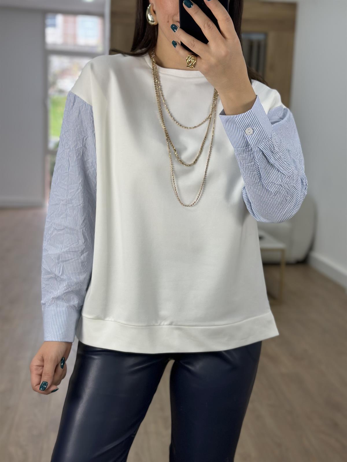 Krinkıl Kumaş Detaylı Sweatshirt