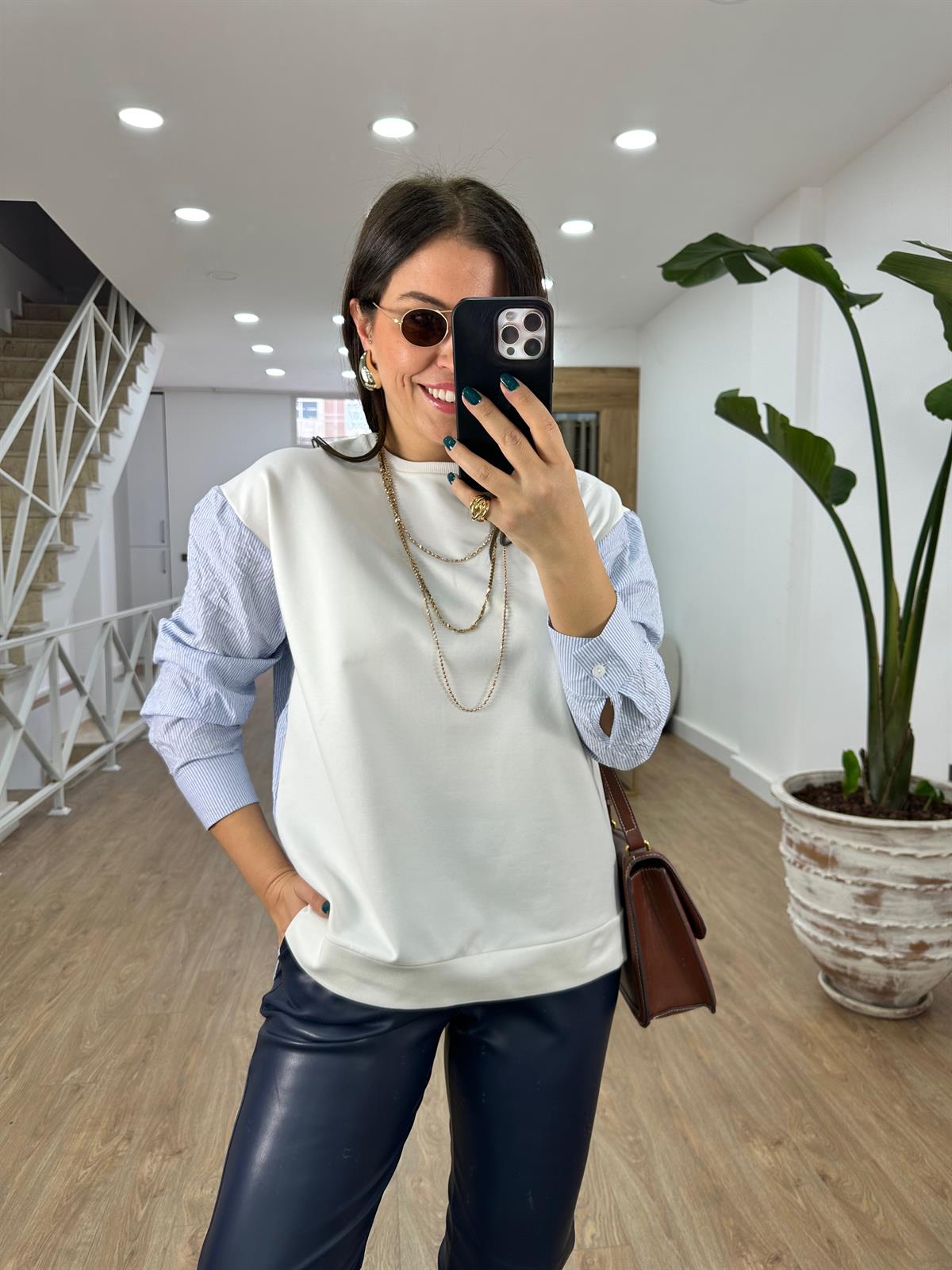 Krinkıl Kumaş Detaylı Sweatshirt