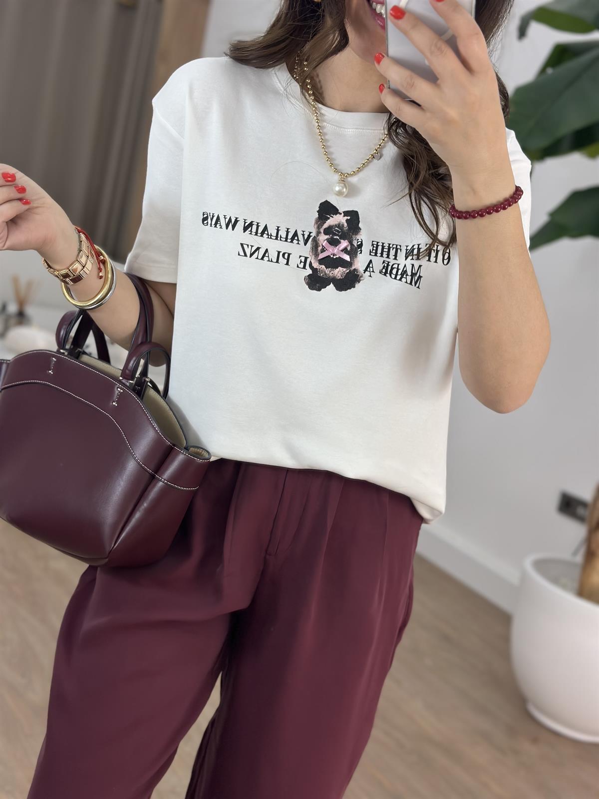 Kurdeleli Yazılı Basic Tshirt 