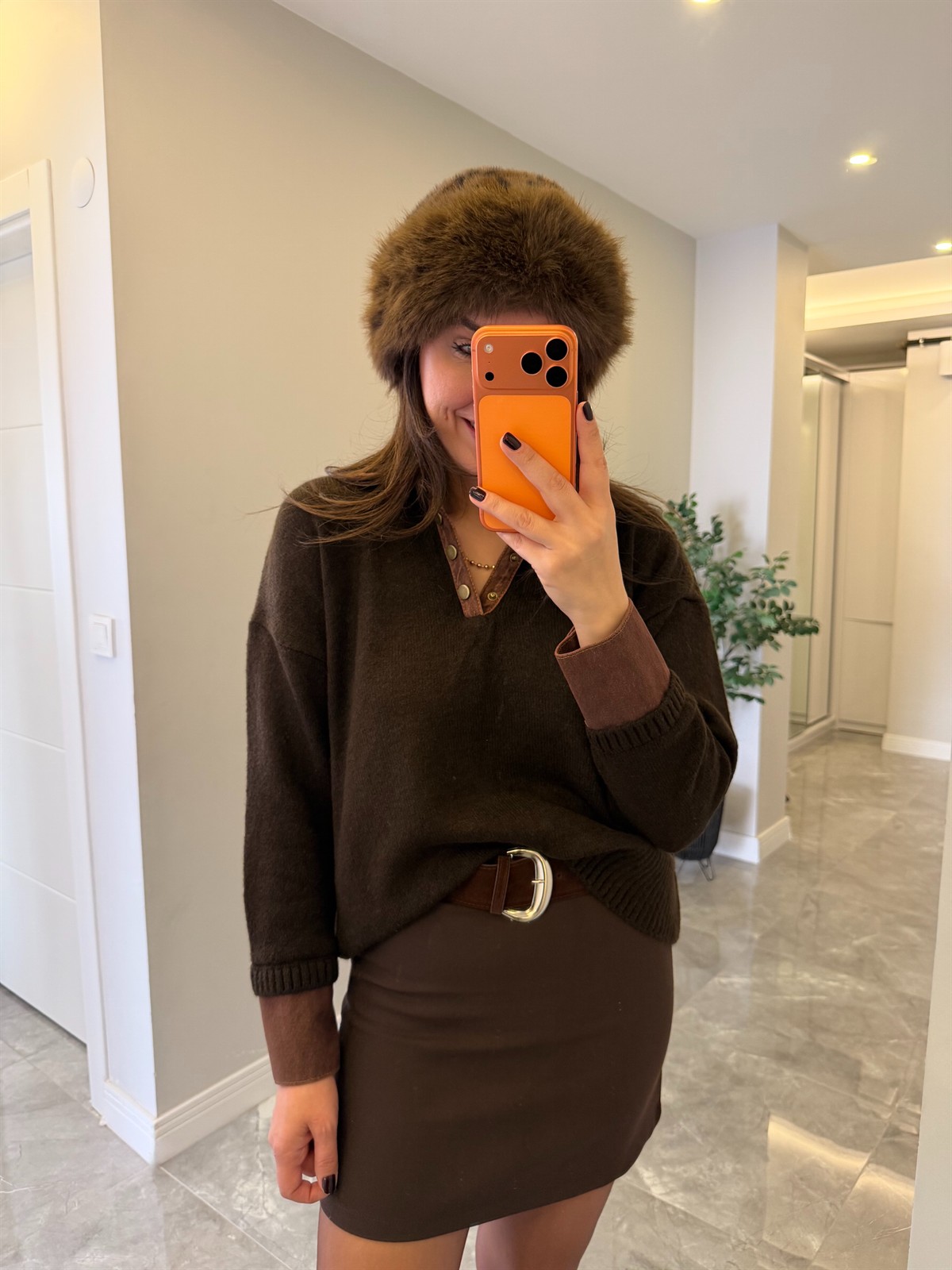 Kürklü Leopar Şapka