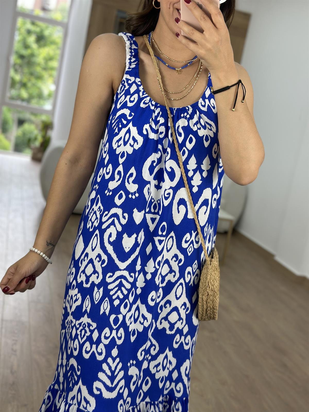 Lastik Askılı Pamuklu Salaş Elbise