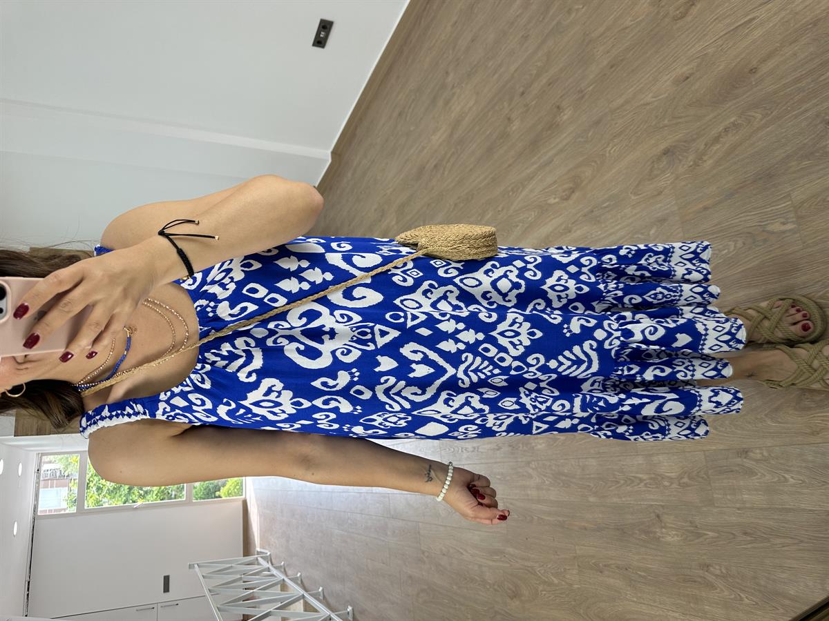 Lastik Askılı Pamuklu Salaş Elbise