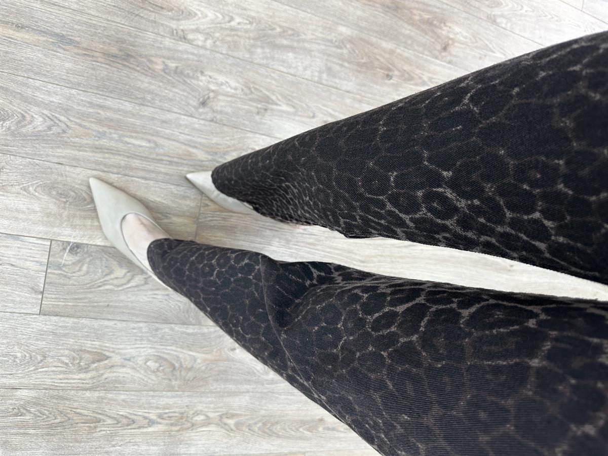 Leopar Denim Palazzo Pantolon