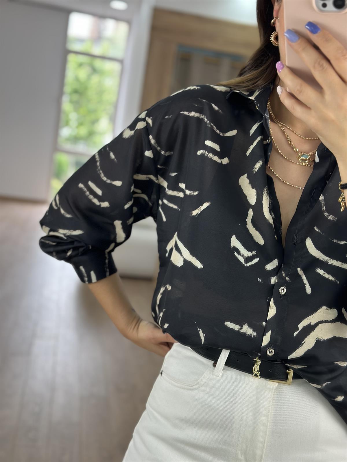 Leopar Desenli Vual Gömlek