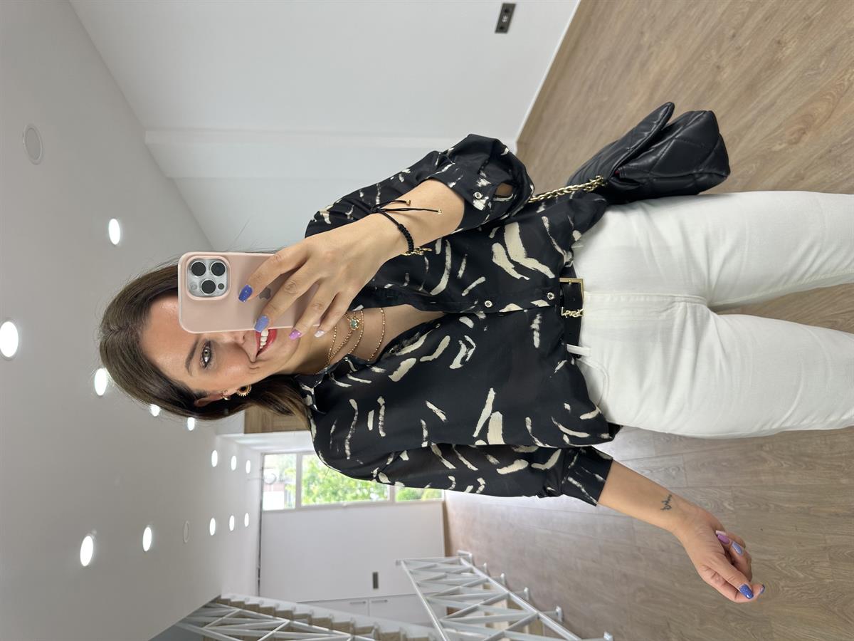 Leopar Desenli Vual Gömlek