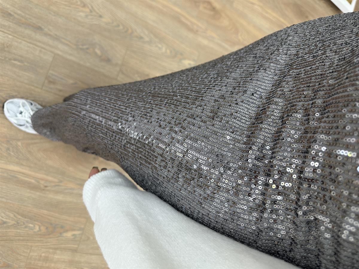 Likralı Tam Boy Payet Etek