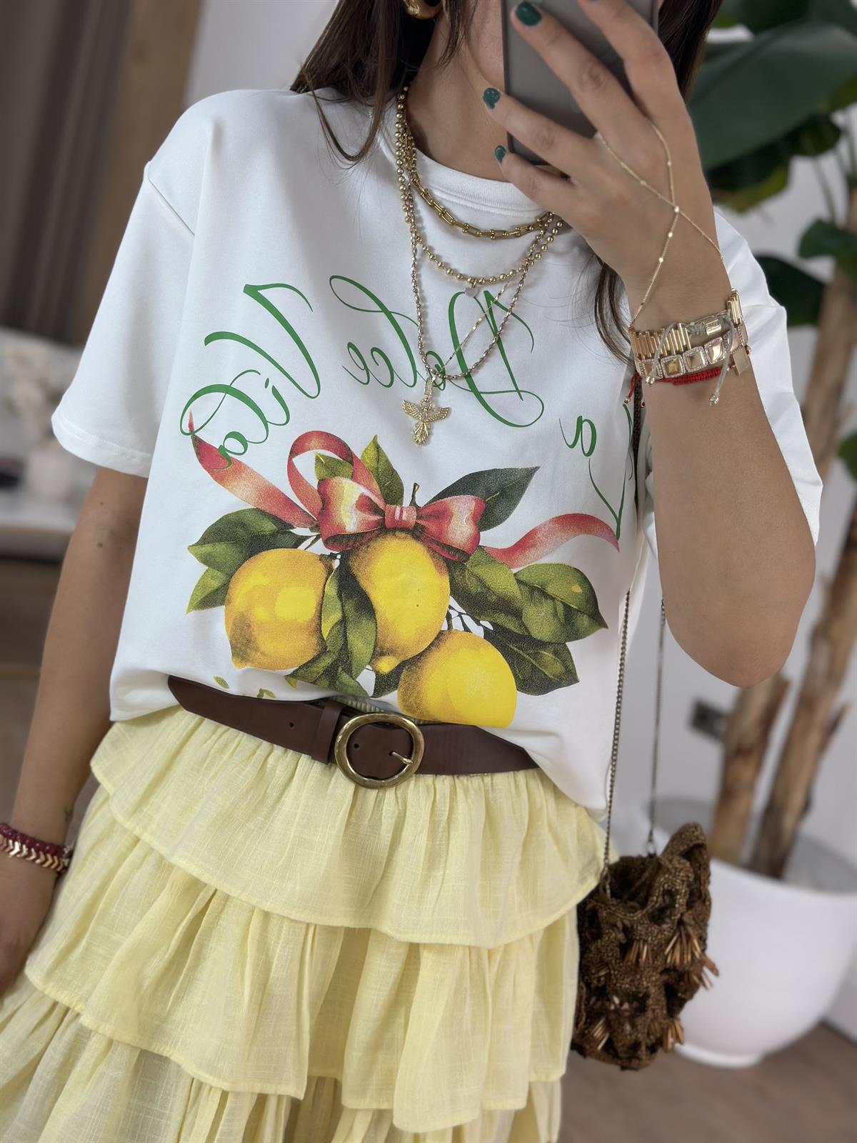 Limon Baskılı Basic Tshirt 