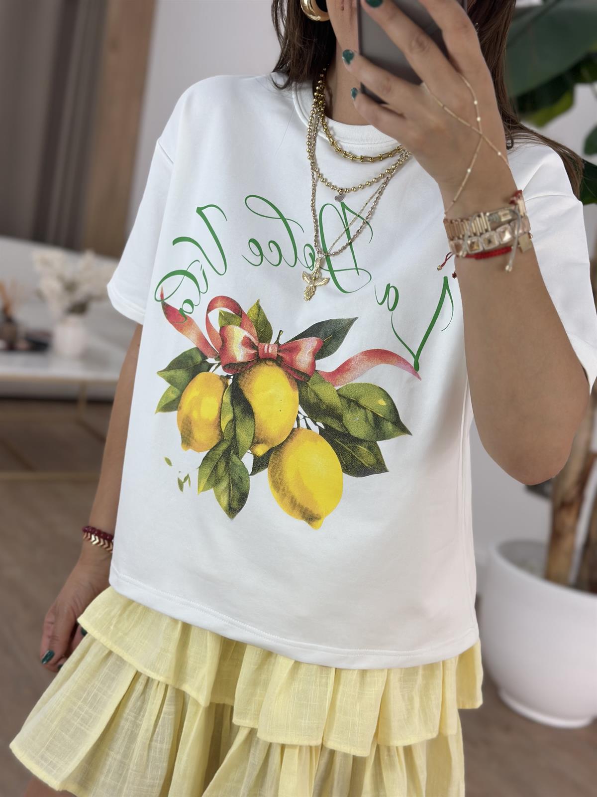 Limon Baskılı Basic Tshirt 