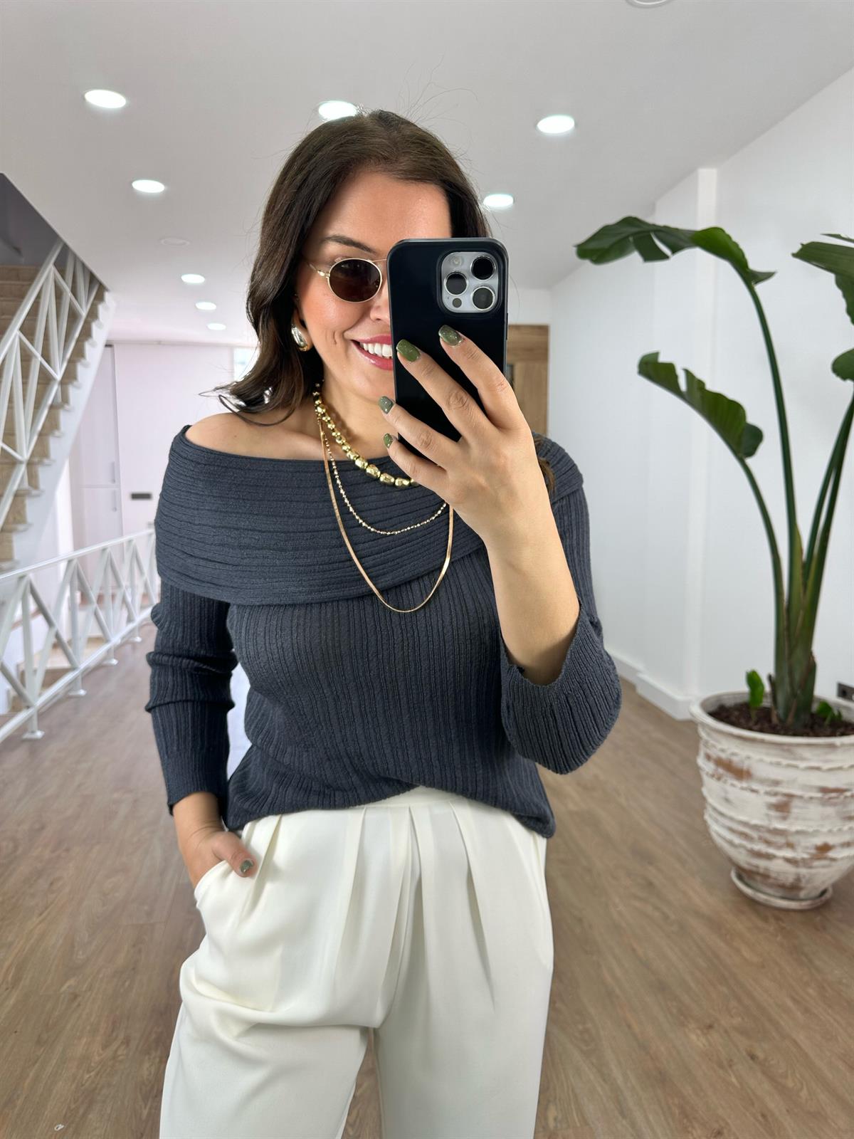 Madonna Yaka Merserize Triko-Füme