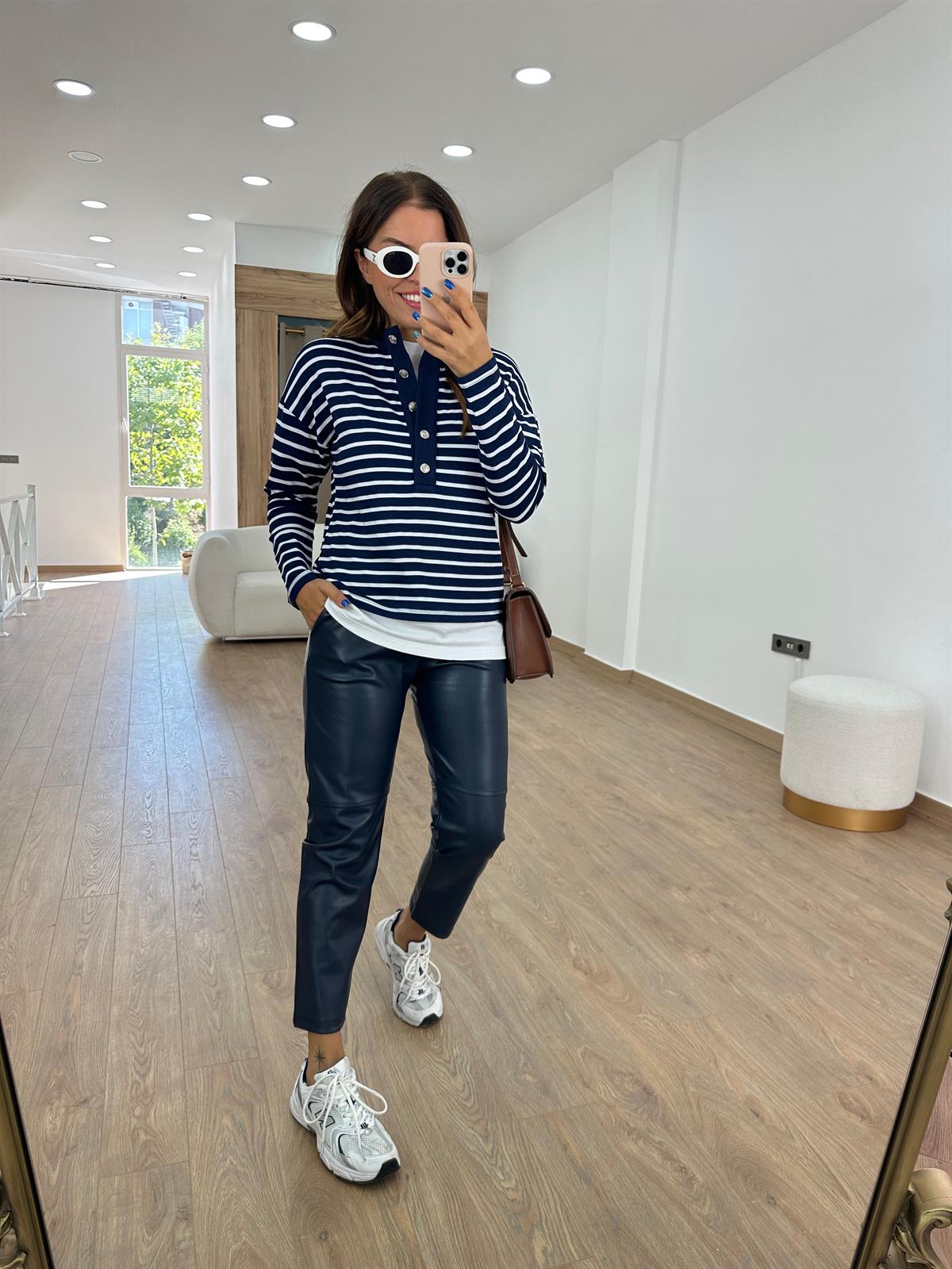 Marka Model Çizgili İnce Sweat