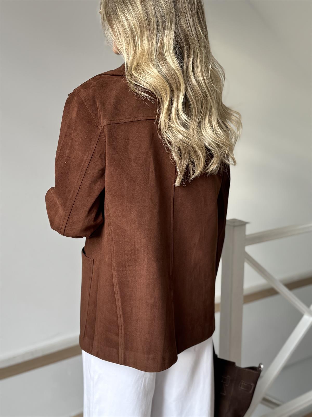 Marka Model Dikişli Süet Ceket 