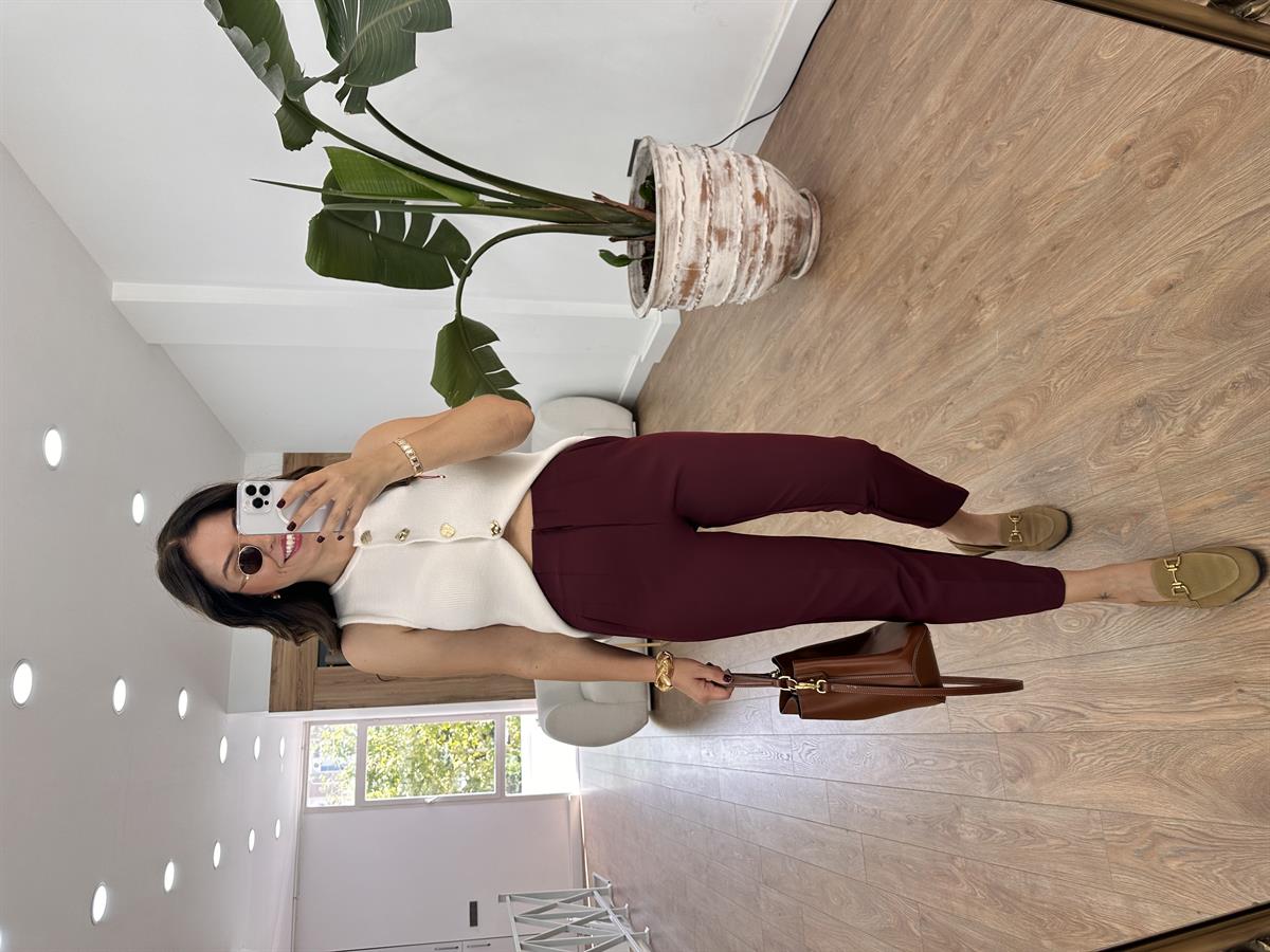 Marka Model Flatolu Pantolon - Bordo