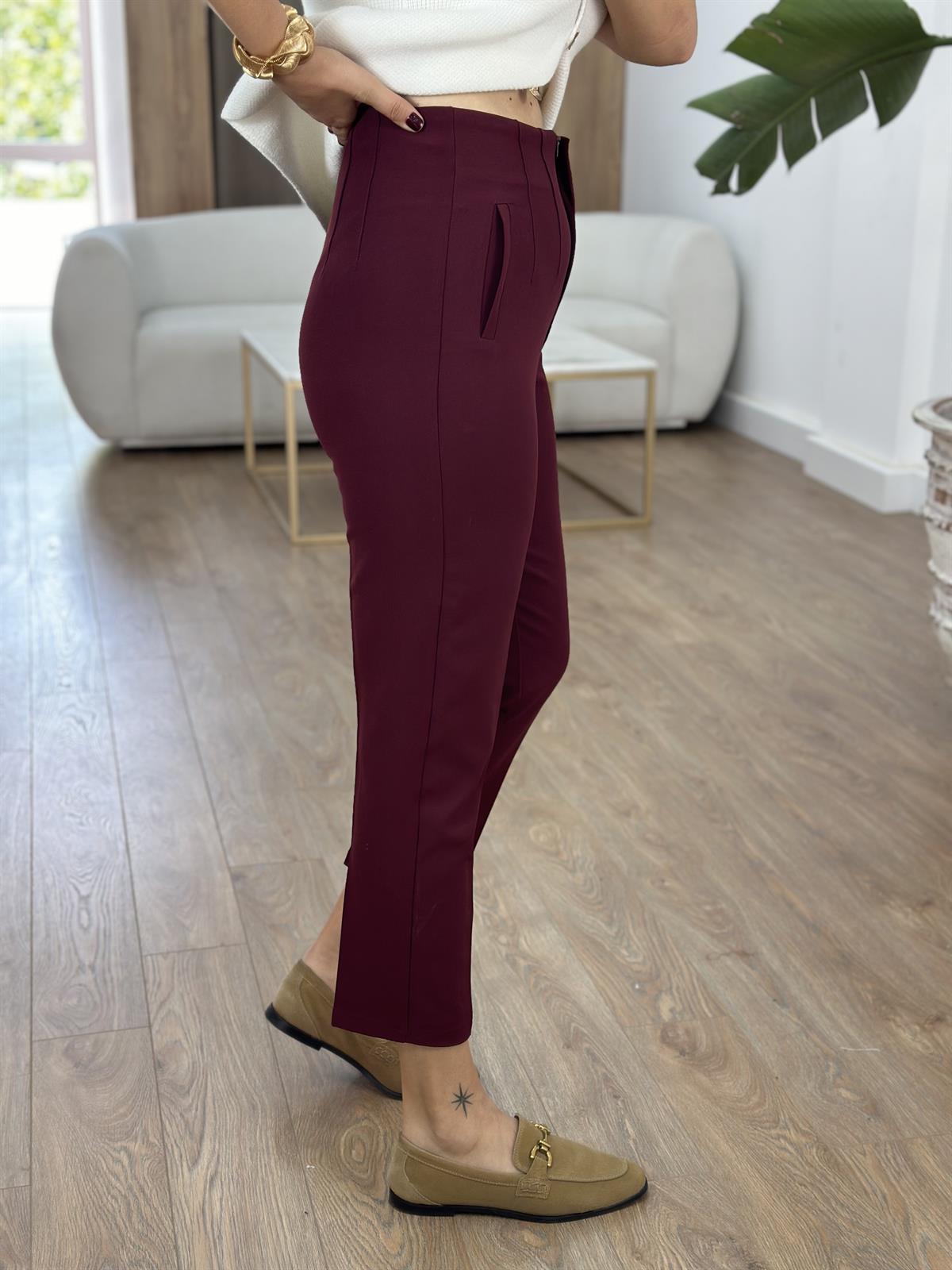 Marka Model Flatolu Pantolon - Bordo