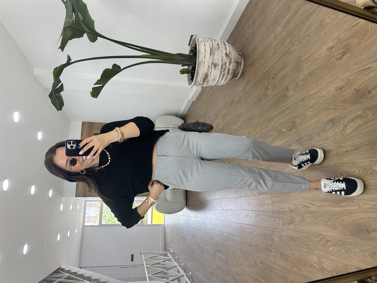 Marka Model Flatolu Pantolon-Gri