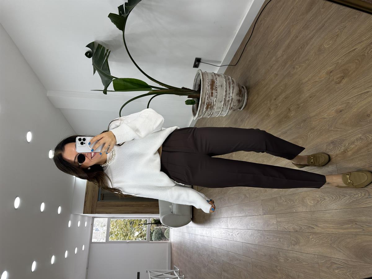 Marka Model Flatolu Pantolon - Kahve
