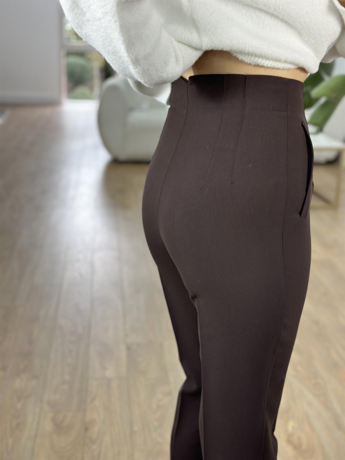 Marka Model Flatolu Pantolon - Kahve