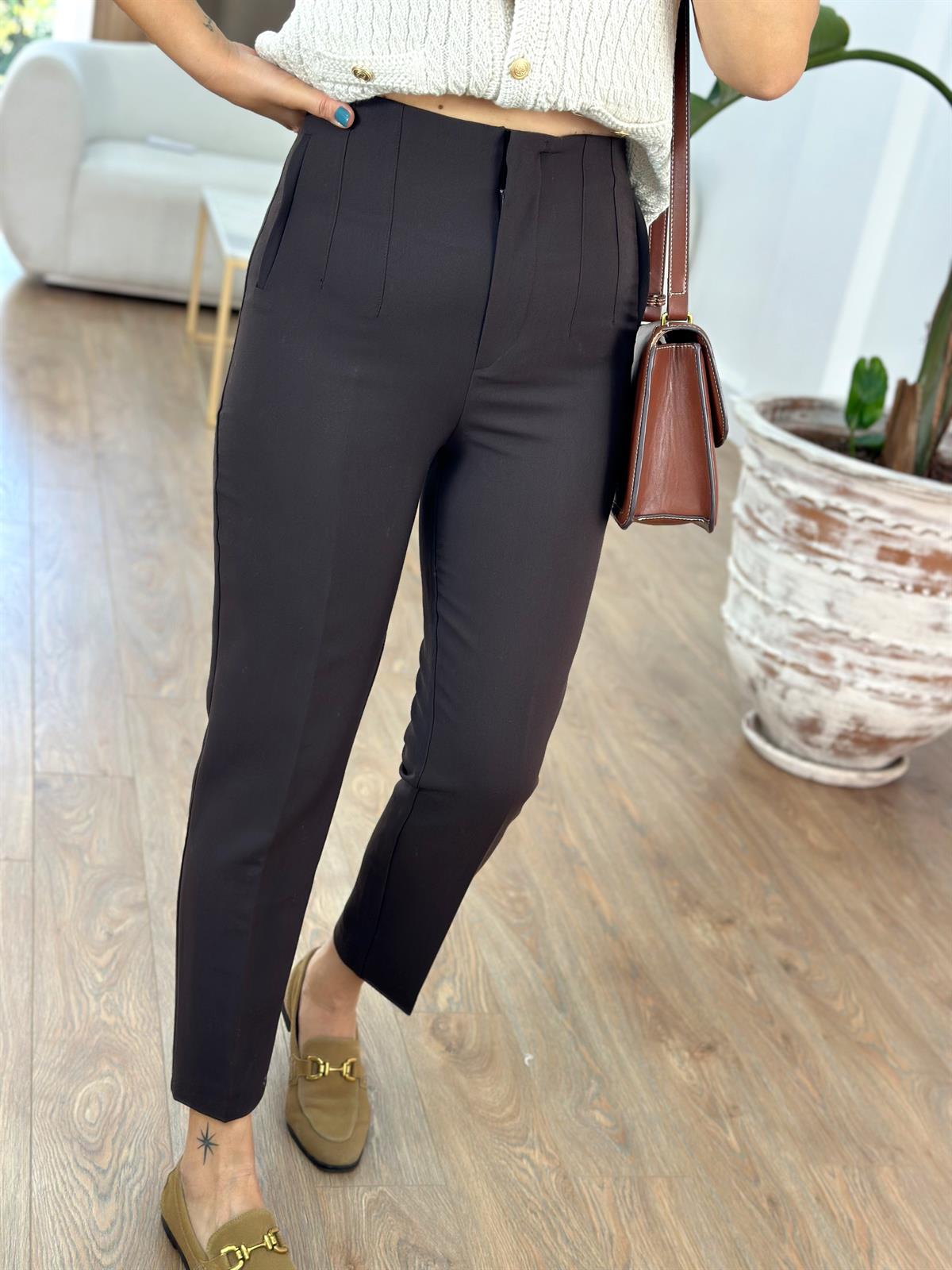 Marka Model Flatolu Pantolon - Kahverengi