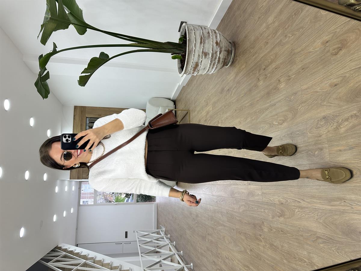 Marka Model Flatolu Pantolon-Kahverengi