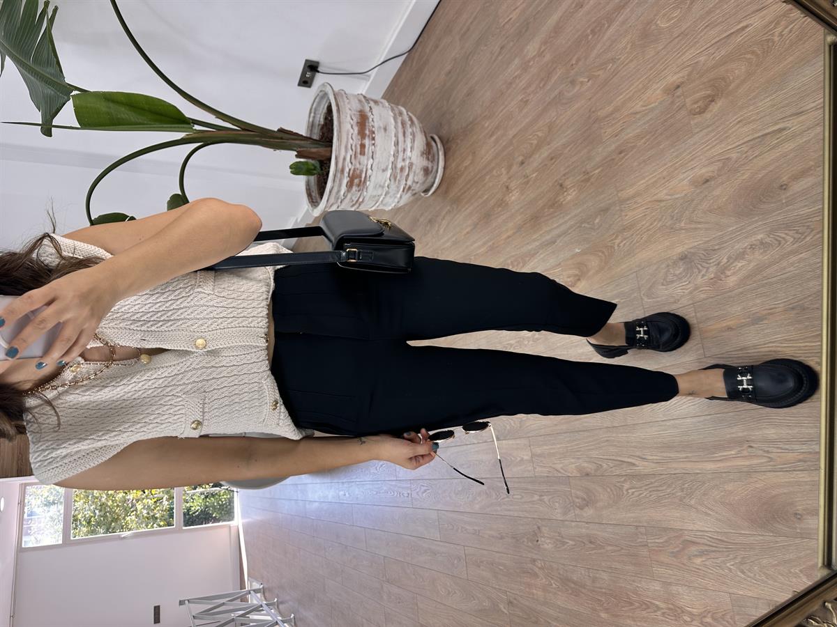 Marka Model Flatolu Pantolon - Siyah