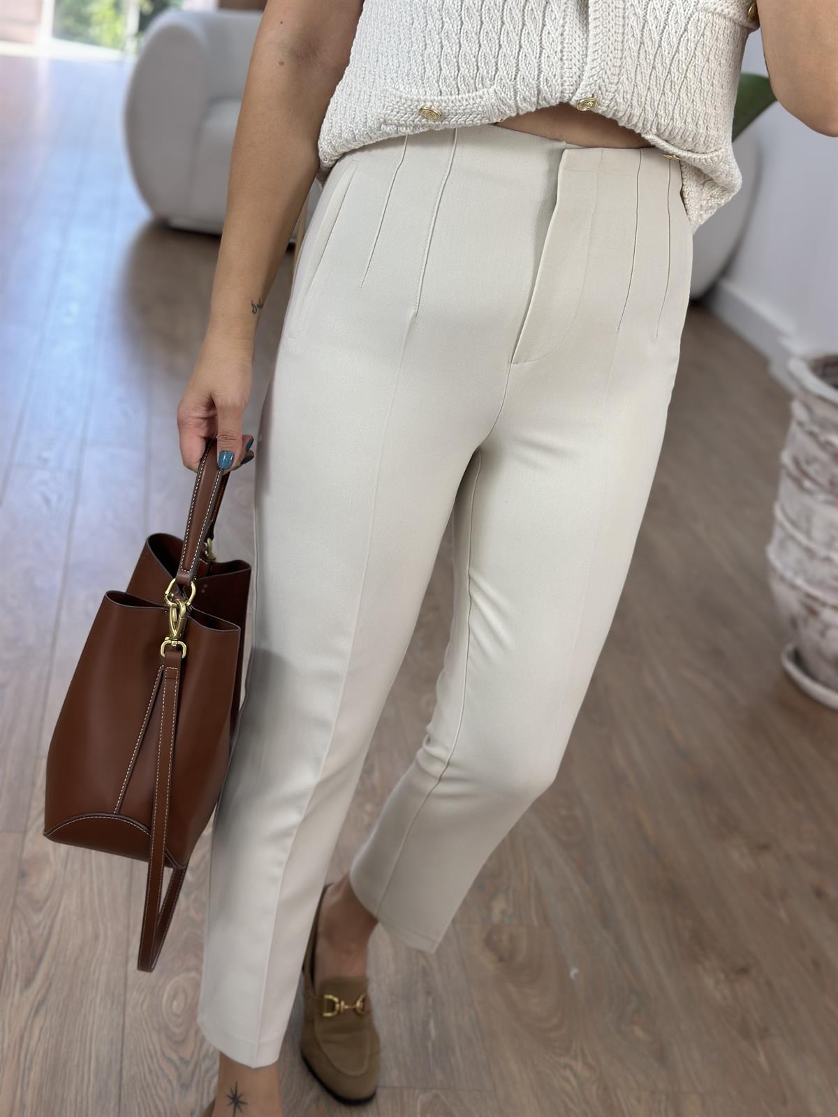 Marka Model Flatolu Pantolon - Taş