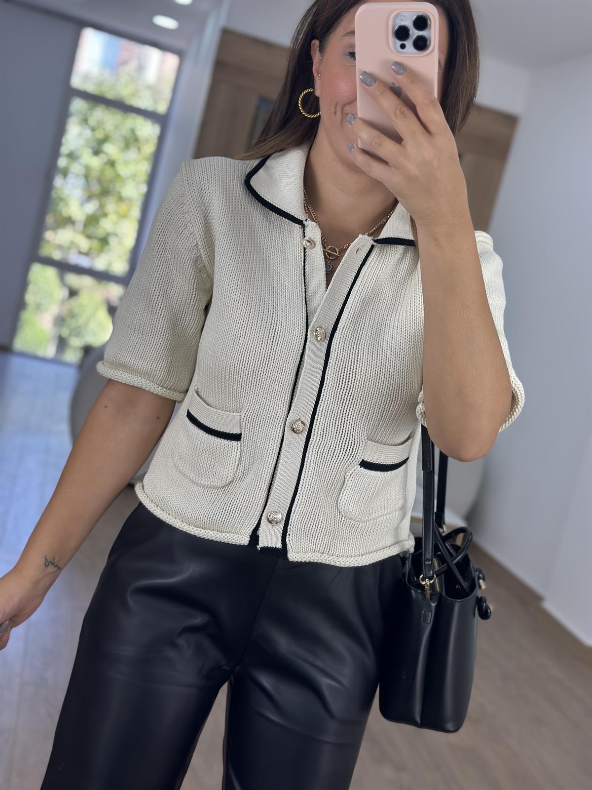 Marka Model Gold Düğmeli Premium Hırka - Ekru