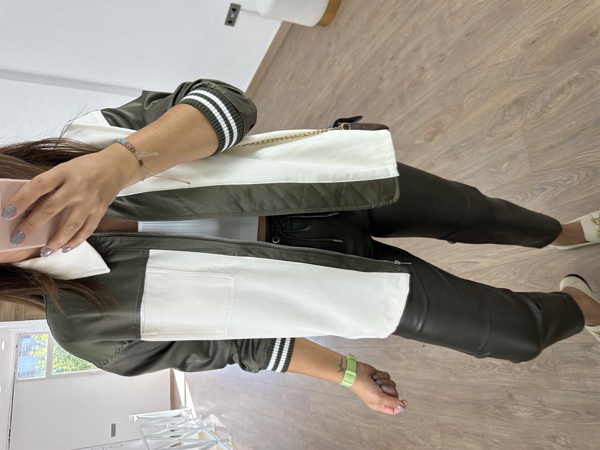 Marka Model İçi Astarlı Garnili Ceket- Haki