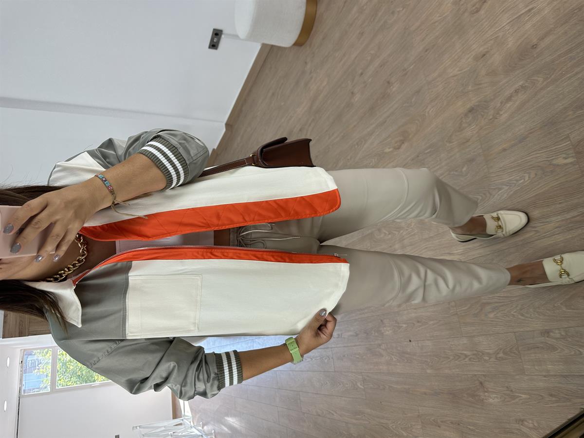 Marka Model İçi Astarlı Garnili Ceket - Turuncu