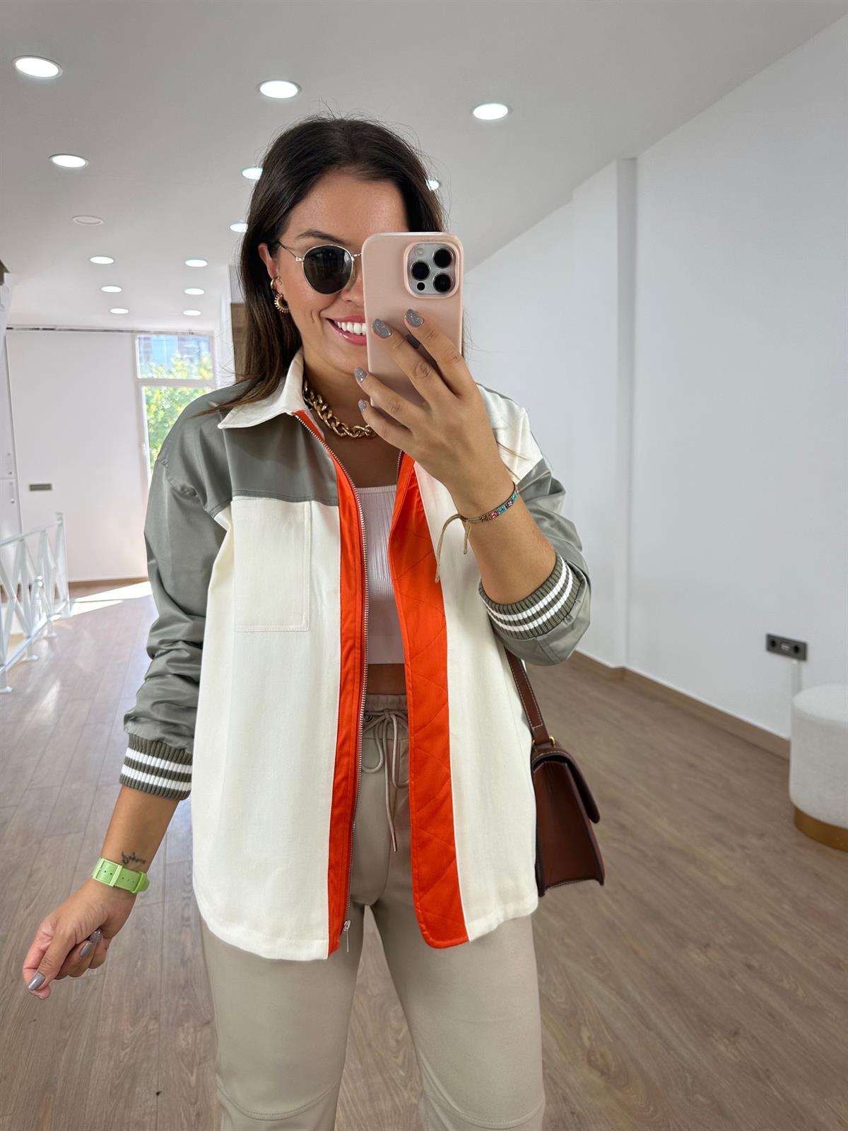 Marka Model İçi Astarlı Garnili Ceket - Turuncu