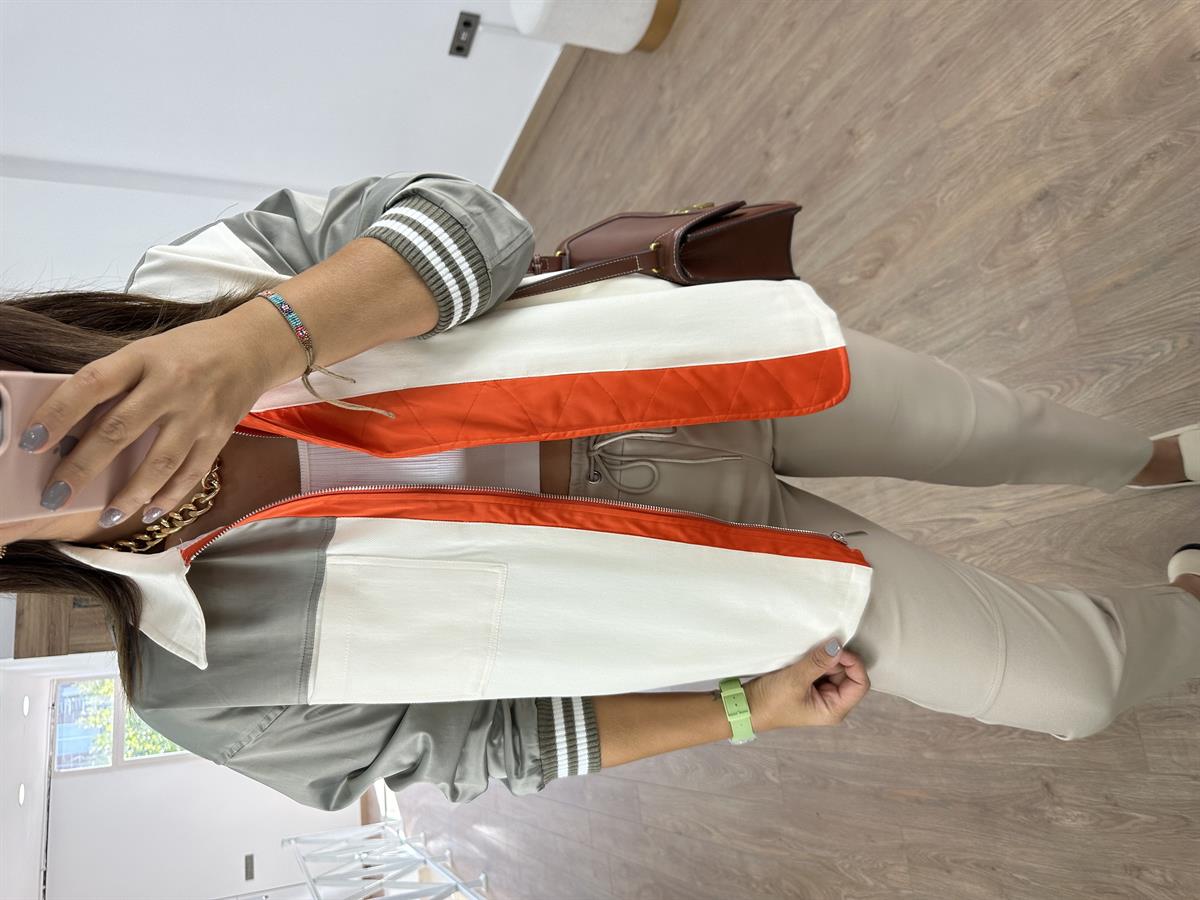 Marka Model İçi Astarlı Garnili Ceket - Turuncu