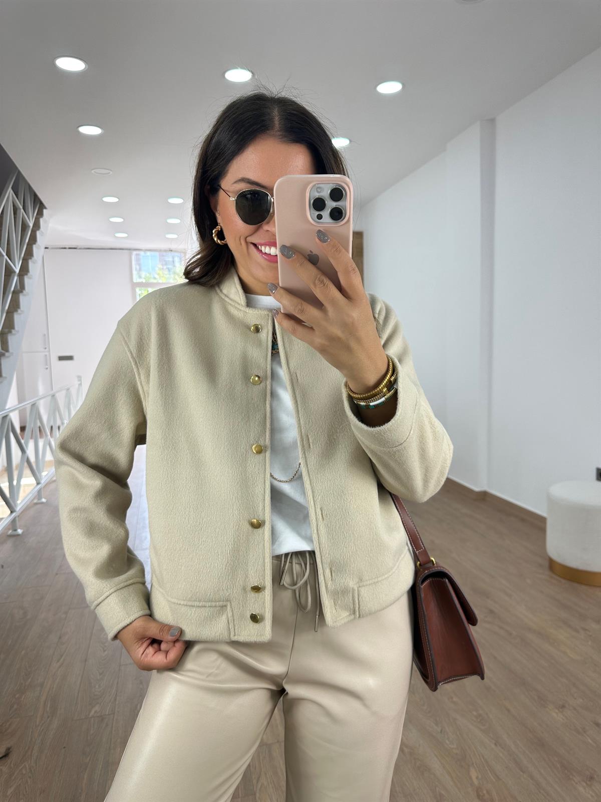 Marka Model Kaşe Bomber Ceket- Bej