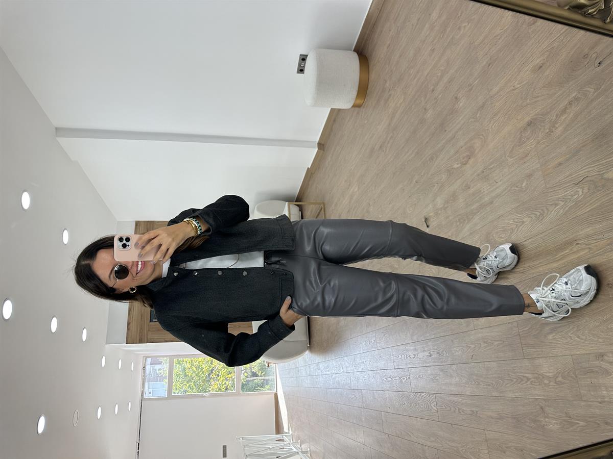 Marka Model Kaşe Bomber Ceket - Gri