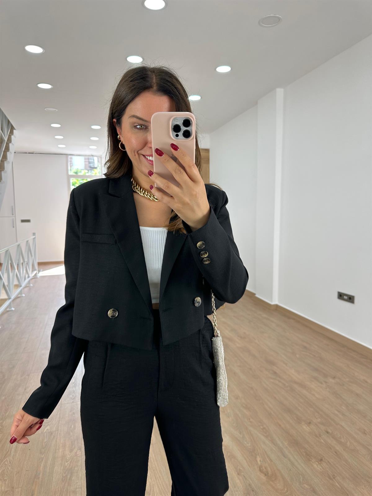 Marka Model Keten Ceket-Siyah