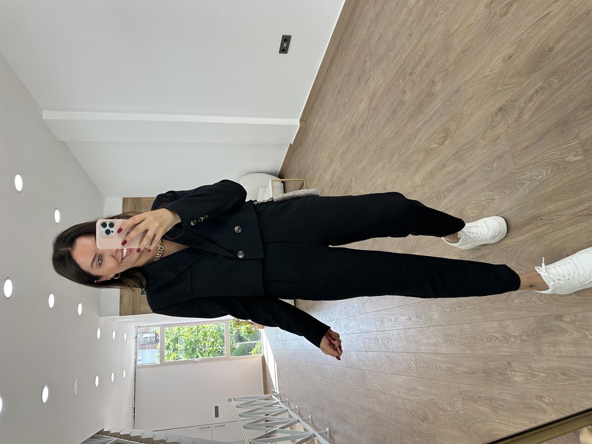 Marka Model Keten Pantolon-Siyah