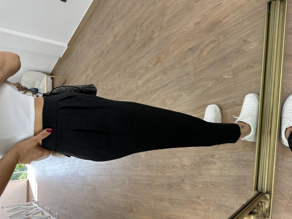 Marka Model Keten Pantolon-Siyah