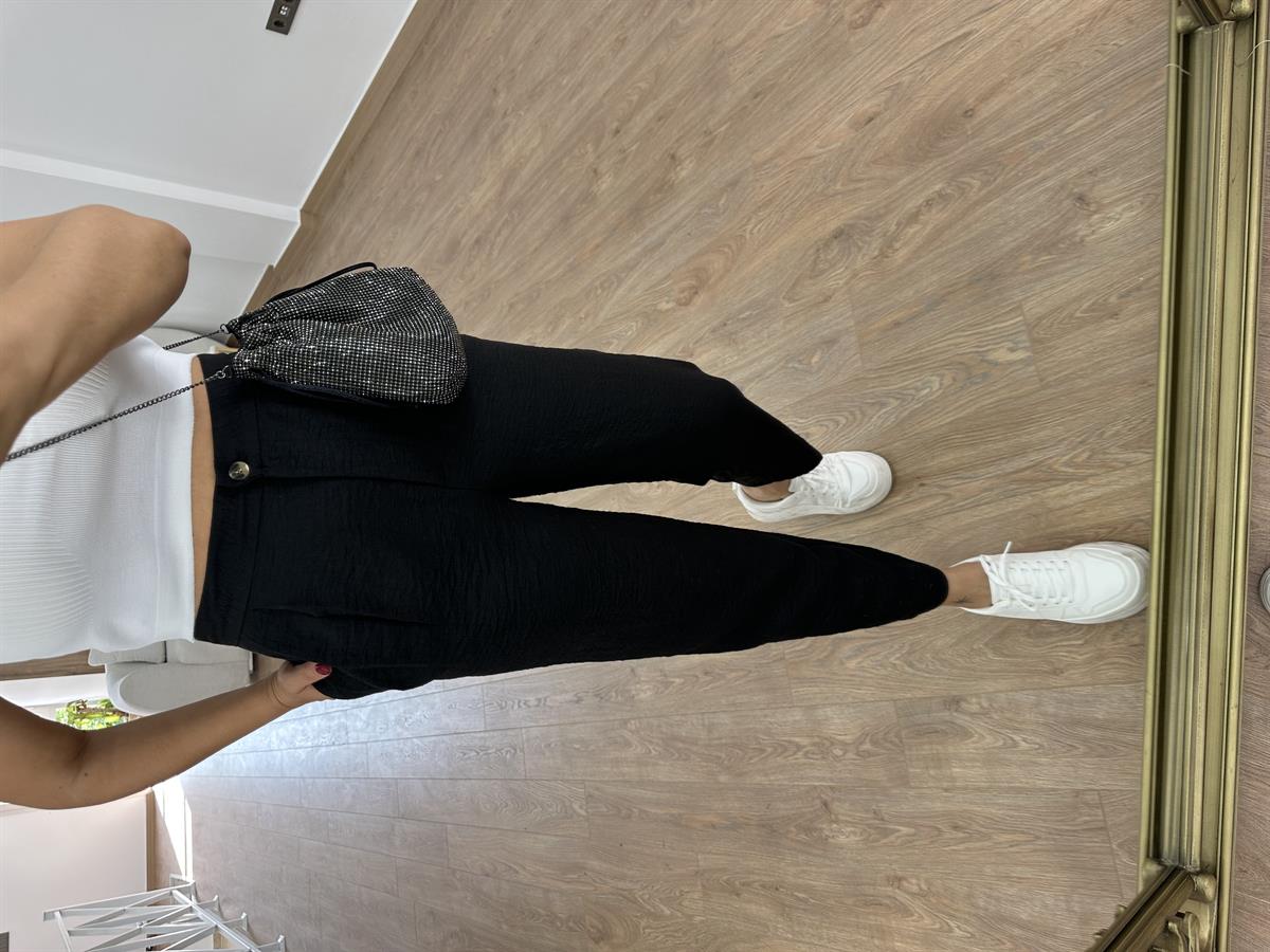 Marka Model Keten Pantolon-Siyah