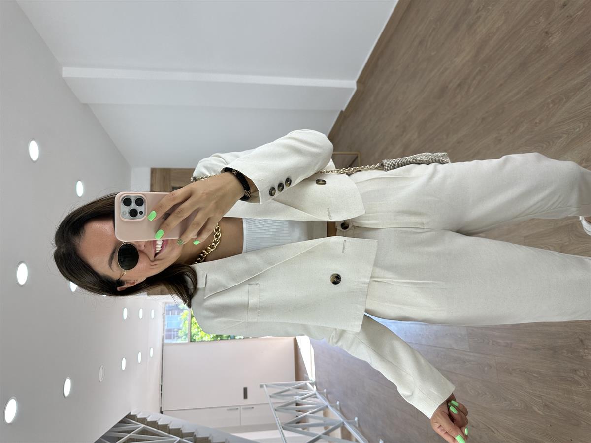 Marka Model Kısa Ceketli Takım-Taş