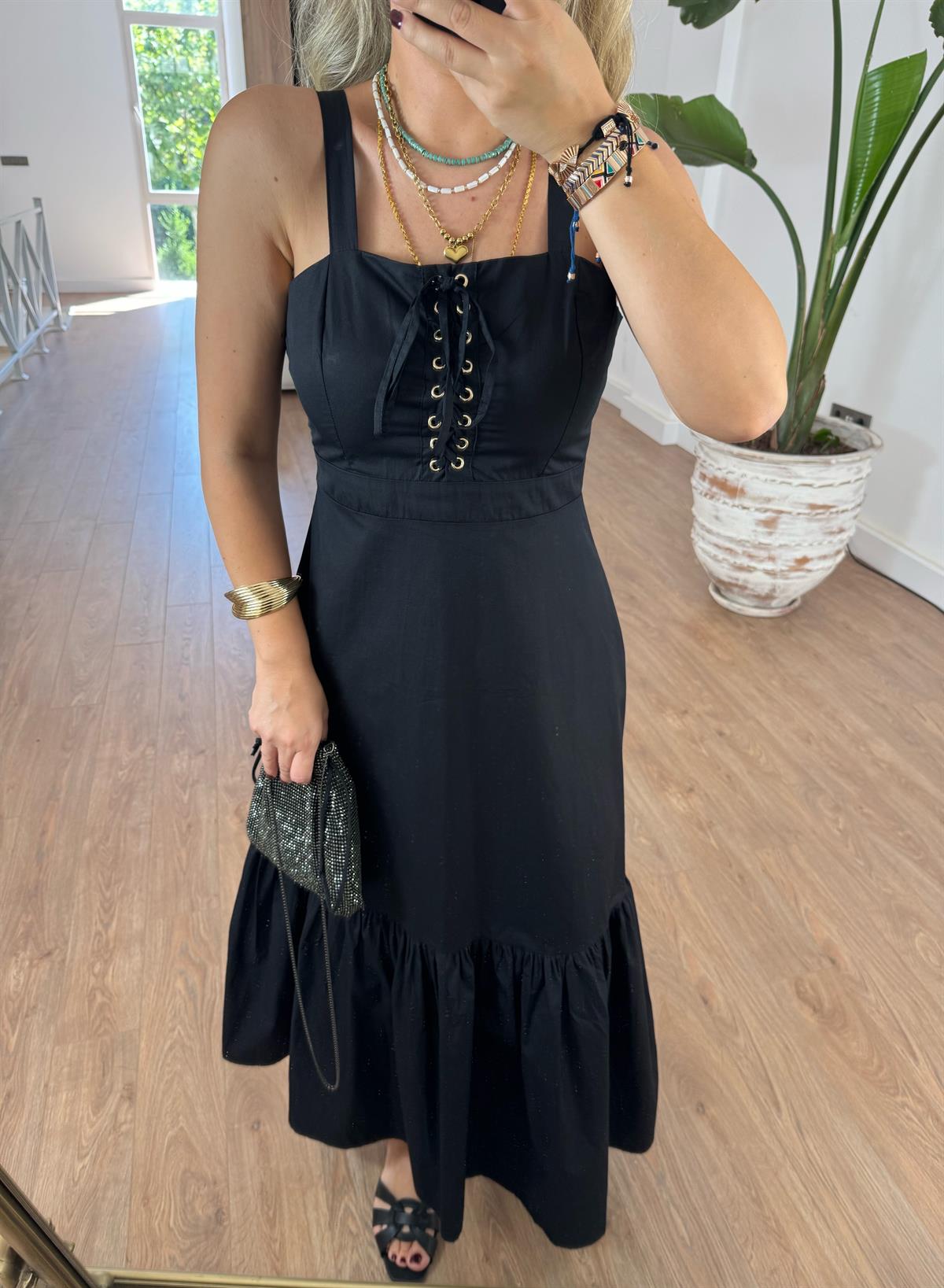 Marka Model Kuş Gözlü Poplin Elbise