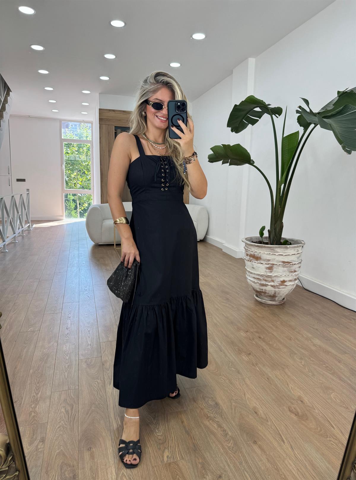 Marka Model Kuş Gözlü Poplin Elbise