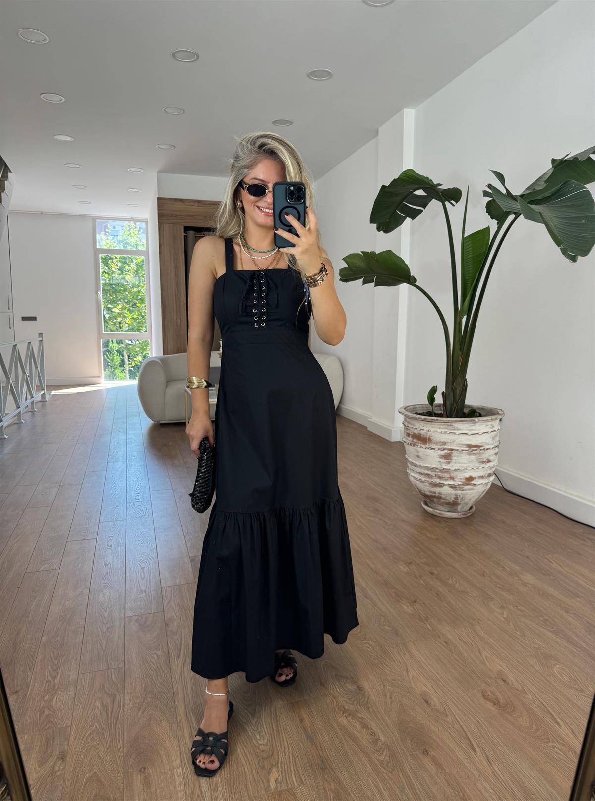 Marka Model Kuş Gözlü Poplin Elbise