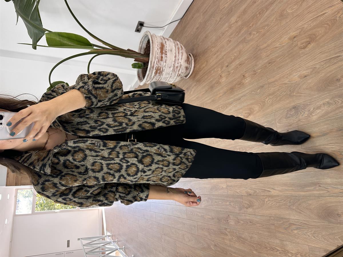 Marka Model Leopar Kaşe Mont 