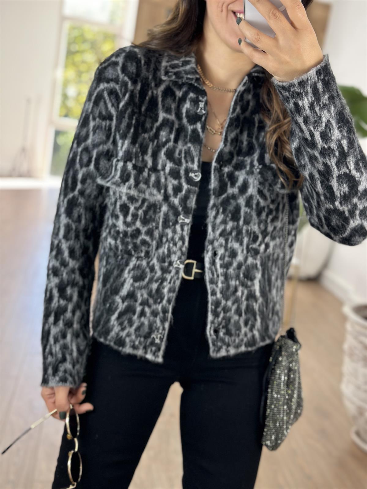 Marka Model Leopar Triko Ceket