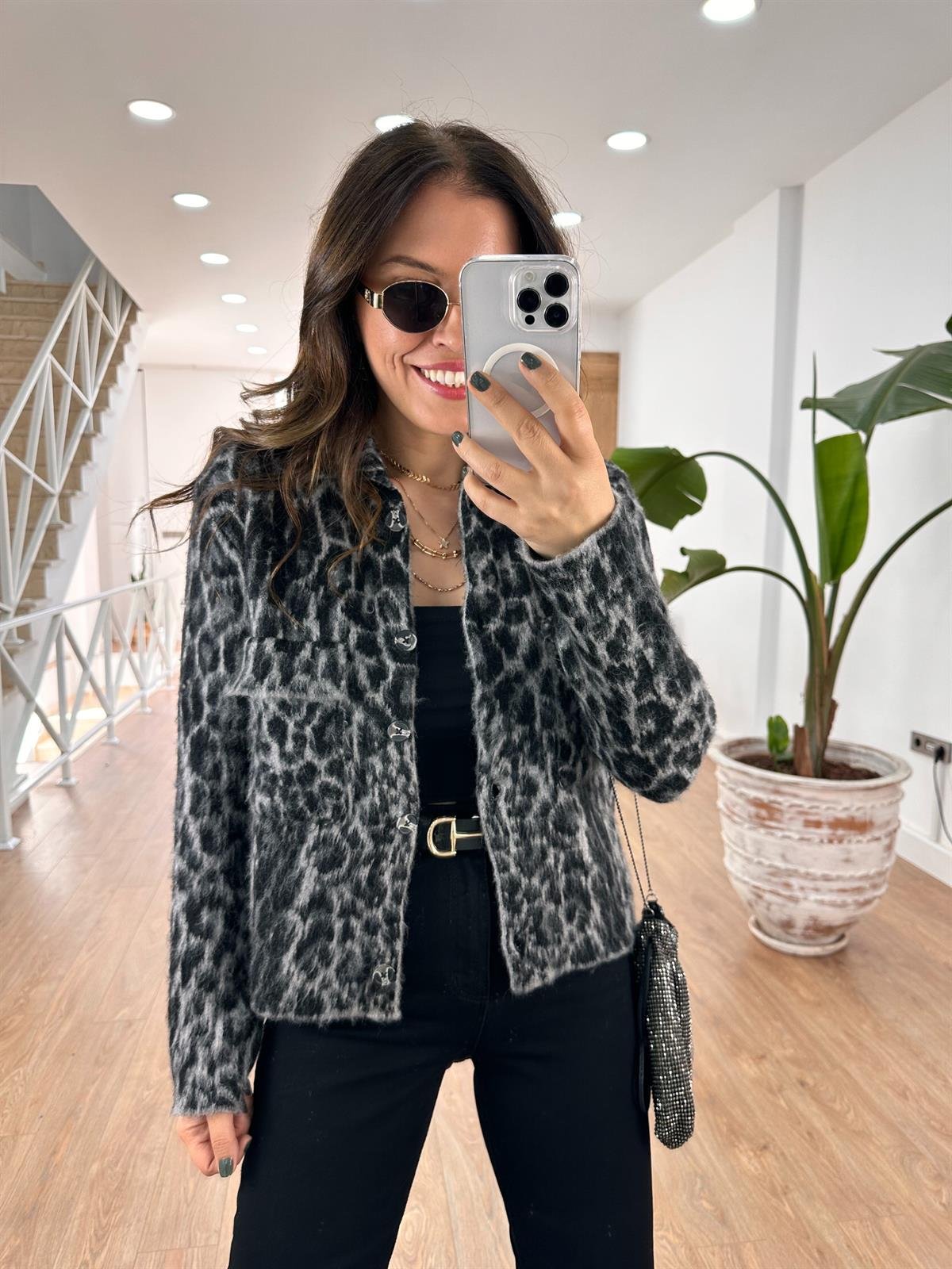 Marka Model Leopar Triko Ceket