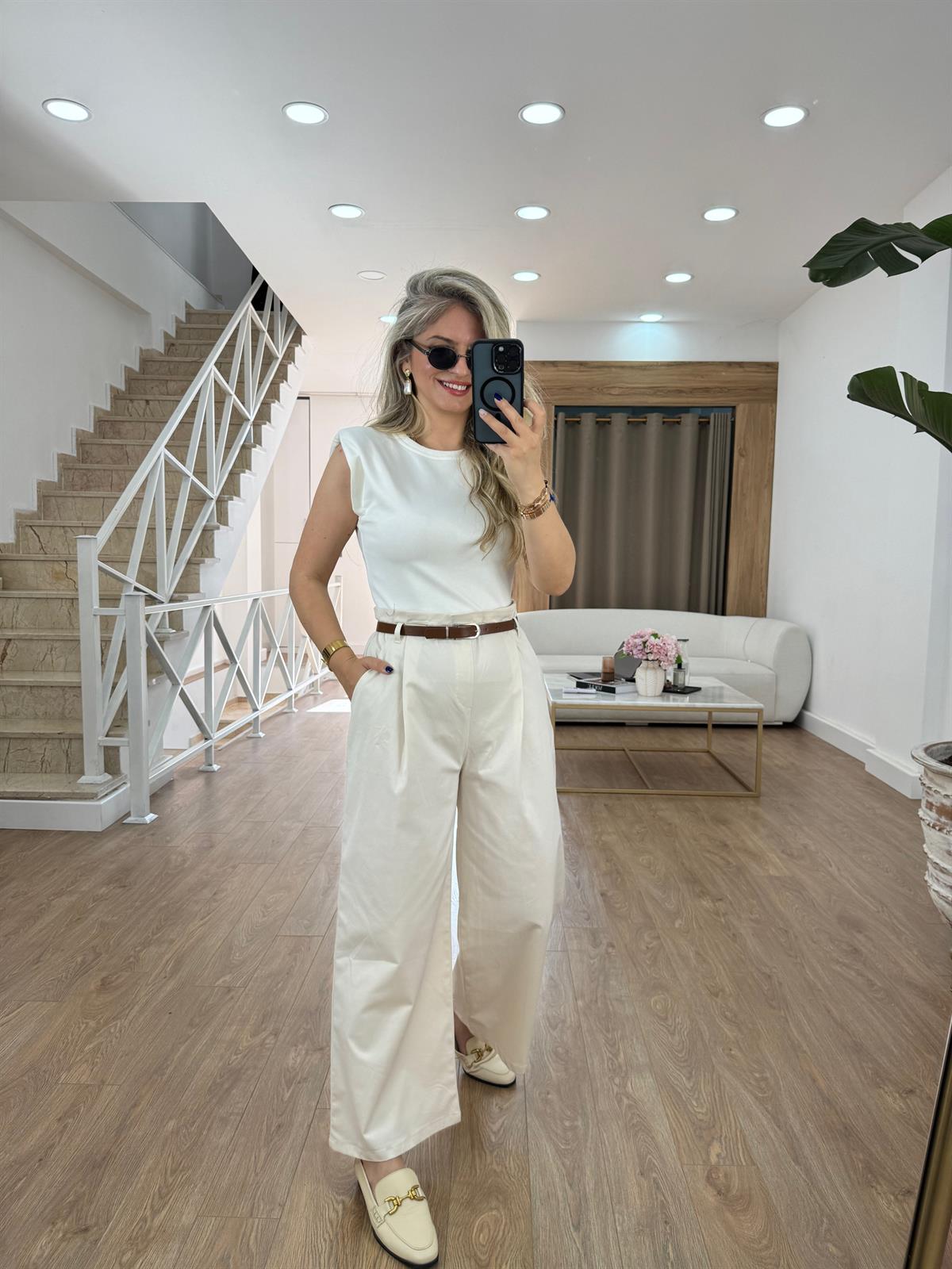 Marka Model Likralı Kemerli Tulum