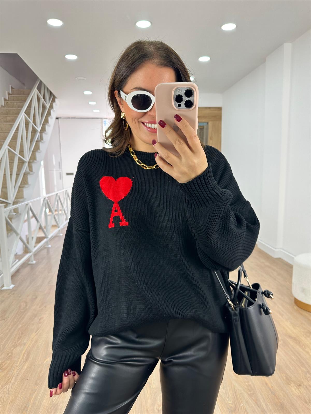 Marka Model Logolu Kazak-Siyah