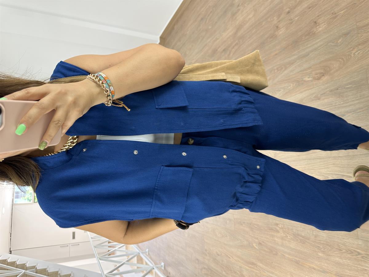 Marka Model Önü Çıtçıtlı Yelek-Lacivert