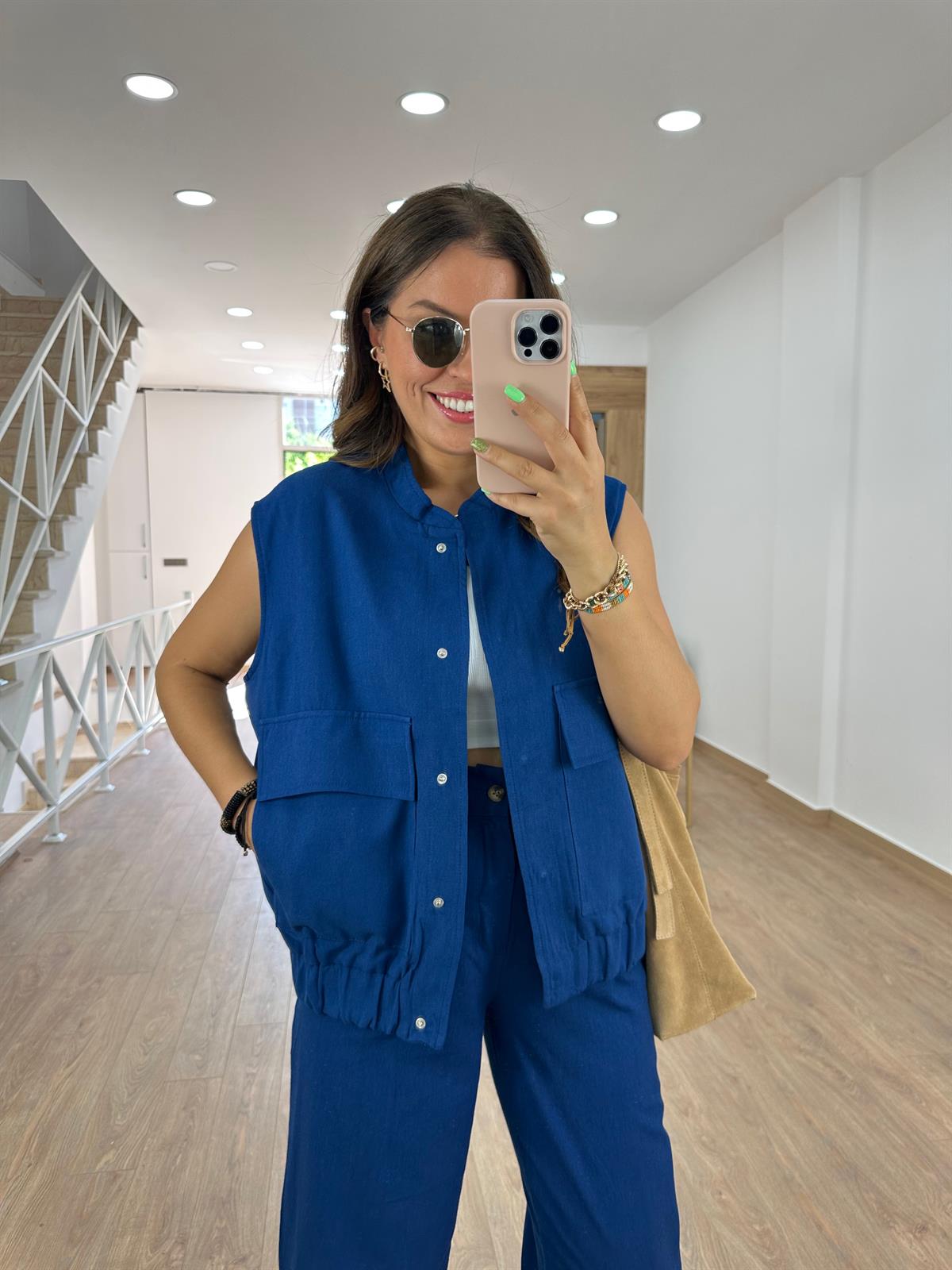 Marka Model Önü Çıtçıtlı Yelek-Lacivert