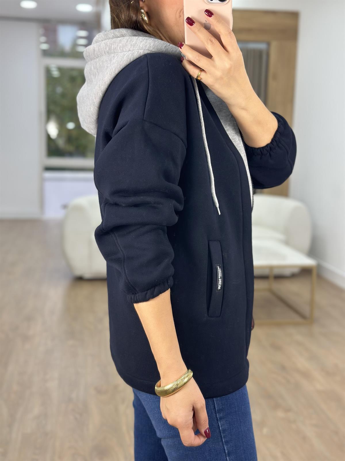 Marka Model Önü Fermuarlı Sweatshirt