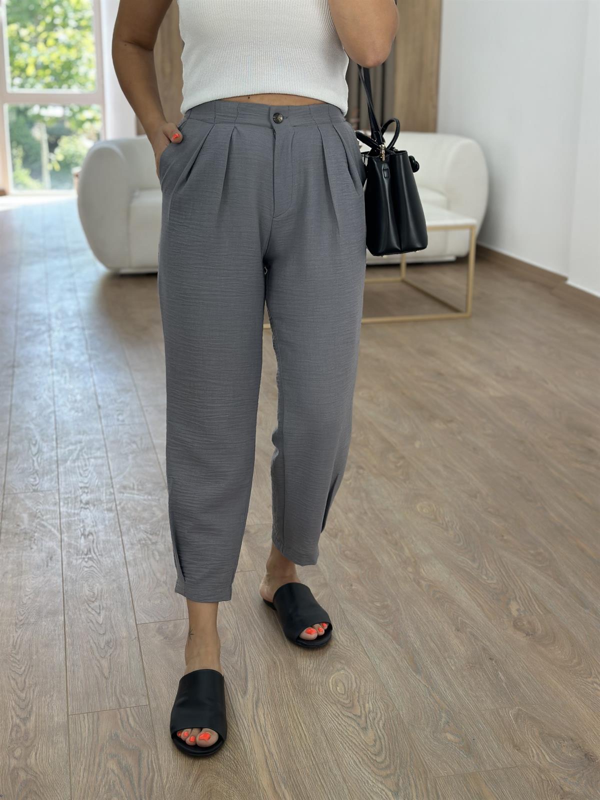 Marka Model Pensli Pantolon-Gri