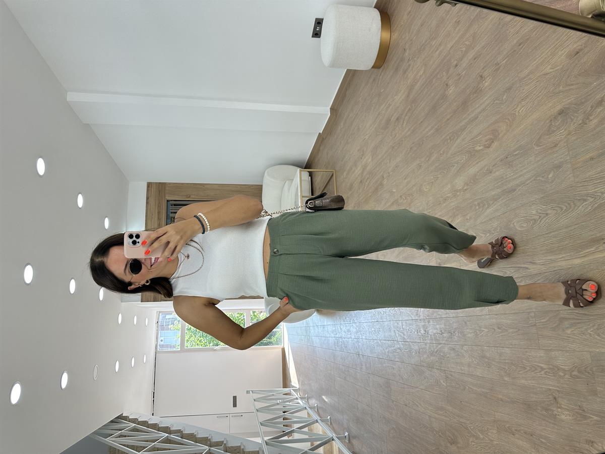 Marka Model Pensli Pantolon - Haki